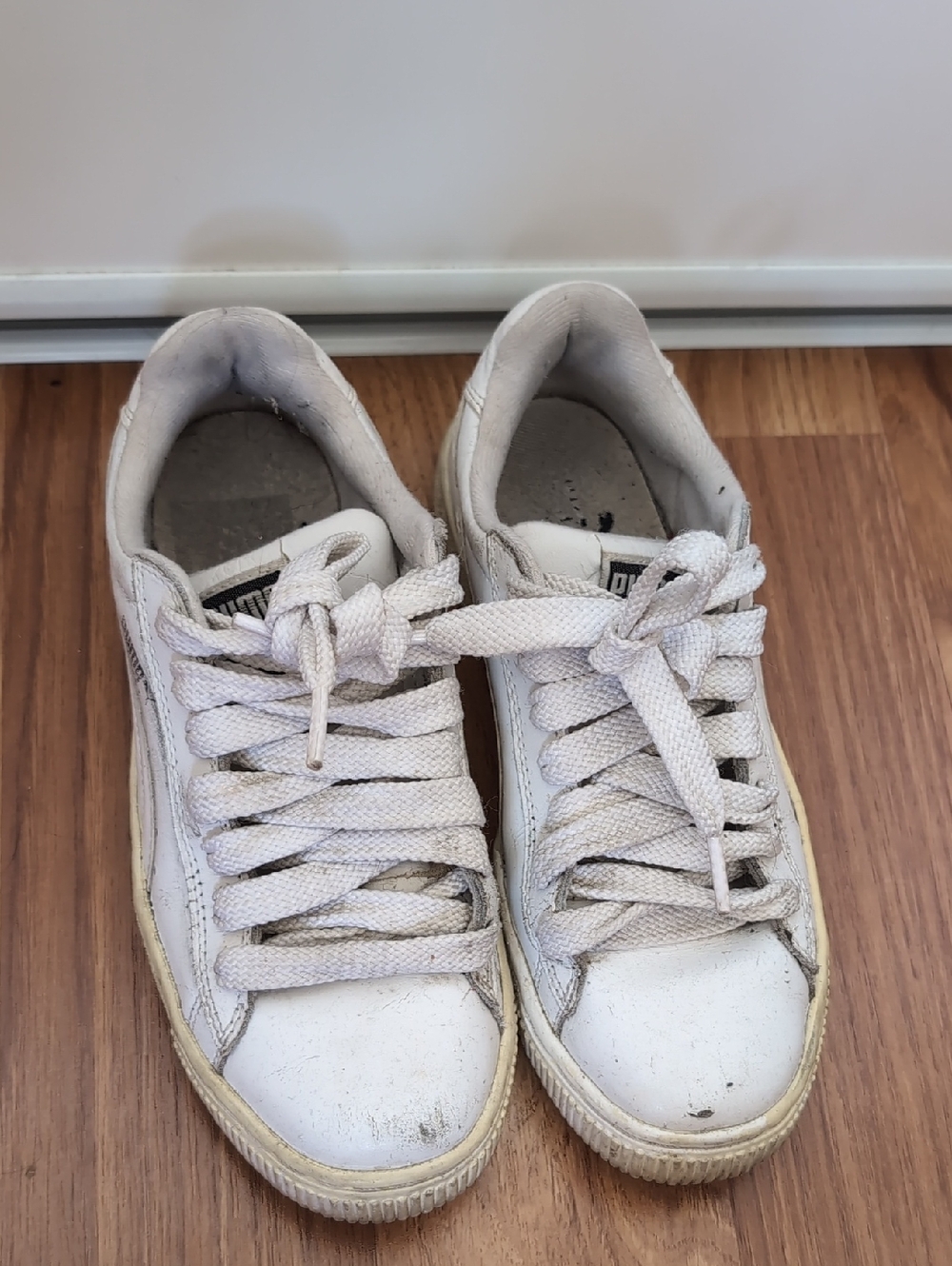 3/$15 Puma White Low-Top Sneakers